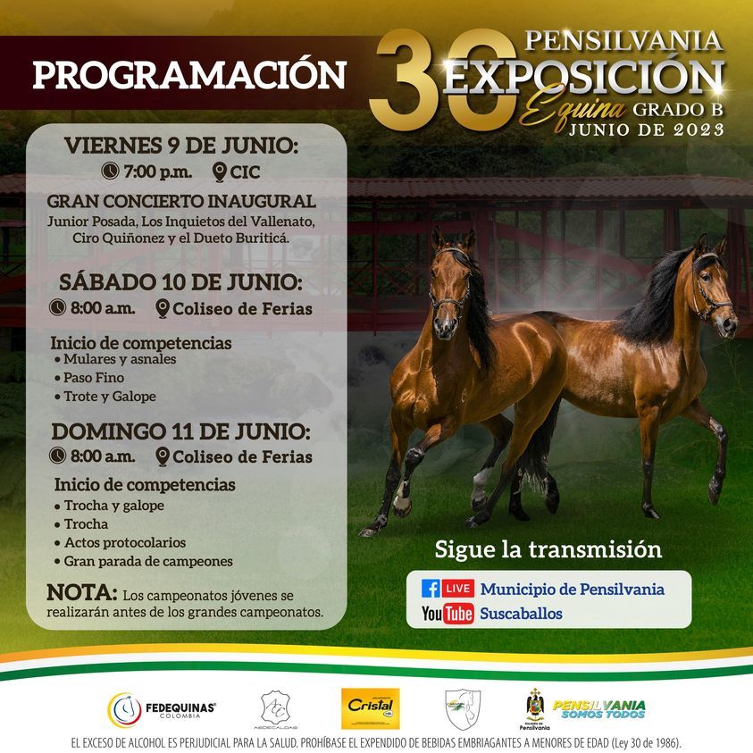 En Pensilvania se preparan los caballos para vivir su Trigésima Exposición Equina grado B y para esta celebración contarán con expositores nacionales y otras actividades que vestirán de fiesta el municipio. 