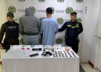 Operativo en Aguadas deja dos capturados y desmantela punto de venta de drogas