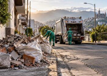 Disposición de escombros únicamente en horas de la mañana